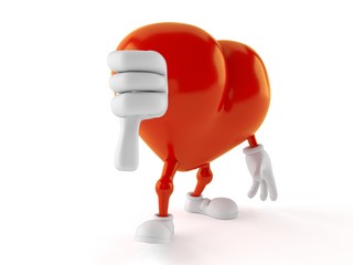 Heart character with thumbs down gesture © Talaj