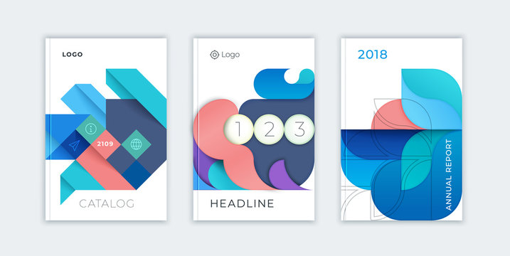 Abstract cover design, business brochure template, layout, report, magazine or booklet in A4 multicolored waves dynamic blurred, soft lines and smooth forms.