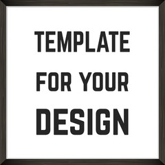 Square Blank framed poster. Vector template