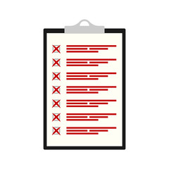 Clipboard with checklist icon. Flat illustration of clipboard with checklist icon for web