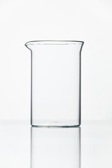 Laboratory Supplies. Transparent Glass On White Background
