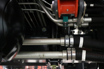 Obraz premium Diesel engine of a modern tractor.