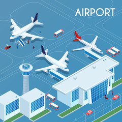 Airport Outdoor Isometric Illustration