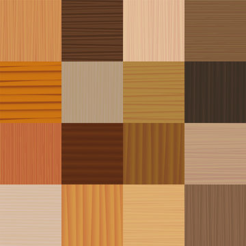 Parquet floor. Different types of wood, glazes, textures, patterns - vector illustration of flooring samples - seamless extension of wooden checkerboard segments in all directions possible.