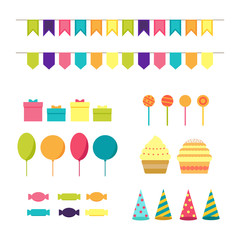 Vector set of Birthday elements.