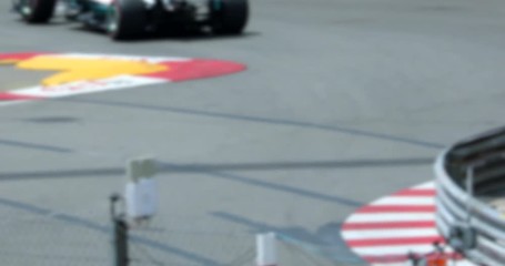 Two Formula One Driving Fast On Speed Track In Slow Motion - Abstract Motion Background - 4K Video
