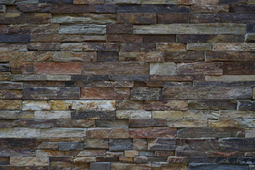 Colourful brick wall 