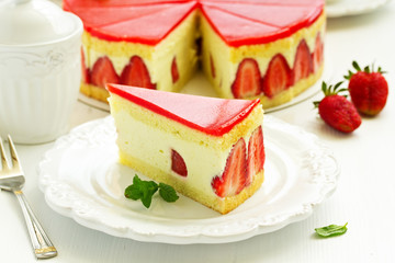Frese cake with strawberries.