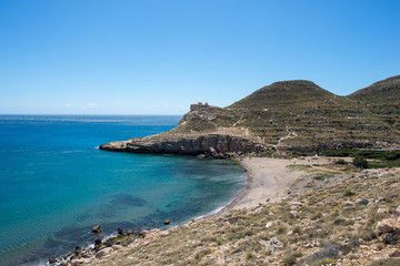 The coast in the blacks of almeria