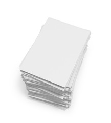 Stack white paper isolated on white background. 3d illustration