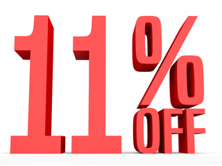 Eleven percent off. Discount 11 %.