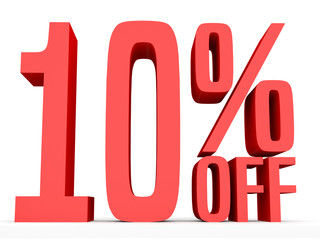 Ten percent off. Discount 10 %.