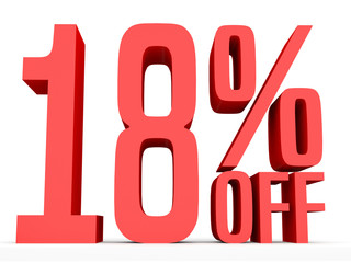 Eighteen percent off. Discount 18 %.
