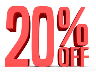 Twenty percent off. Discount 20 %.