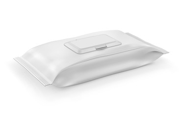 White wet wipes package with flap