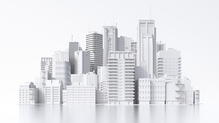 Model of a city, d rendering