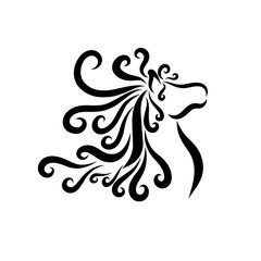 Beautiful fairy horse, profile, pattern