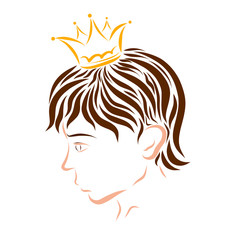 Young attractive prince in the crown