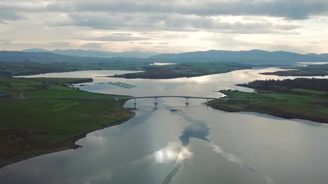 aerial view of Harry Blaney Bridge, Co. Donegal, Ireland