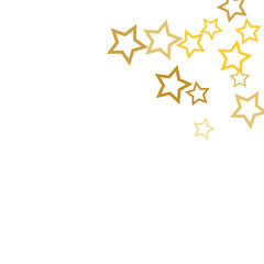 Magic gold stars confetti. Christmas and New Year falling stars background. Sparkling glitter celebration confetti decoration. Rich VIP premium design