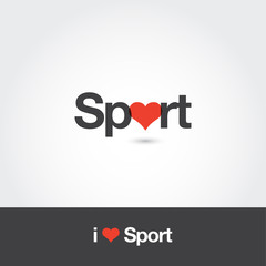 Logo sport with heart. Editable vector logo design. 
