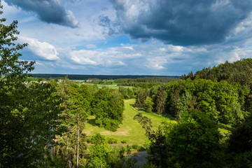 View of czech countryside in sunny day.