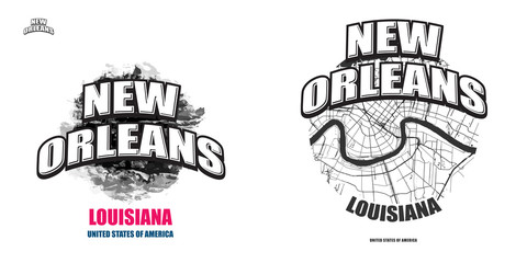 New Orleans, Louisiana, two logo artworks