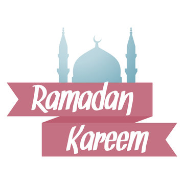 Ramadan Kareem greeting card. Illustration for muslim holy month Ramadhan. Vector