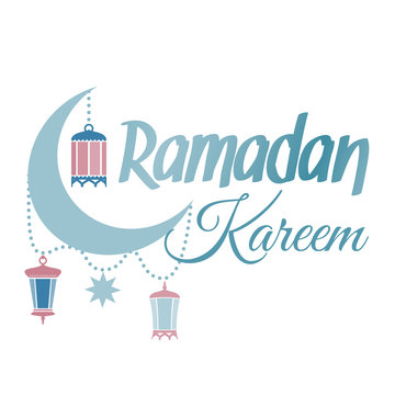 Ramadan Kareem greeting card. Illustration for muslim holy month Ramadhan. Vector