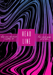 Modern Marble Cover Design for your Business with Abstract Lines. Futuristic Poster, Flyer, Layout with Liquid Pattern for Branding, Identity, Annual Report. Vector minimalistic brochure. Luxury.