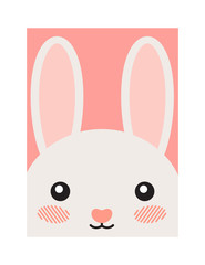 Cute Cartoon Hare Illustration, Joyful Animal