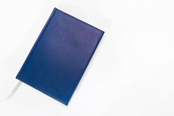 Blue notebook for doing business