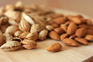Almonds on the table