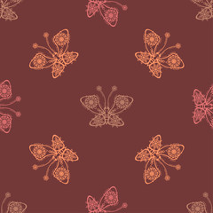 Cotton fabric Openwork butterflies