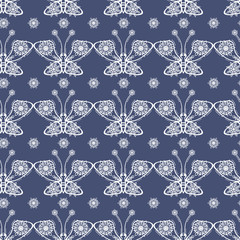 Cotton fabric Openwork butterflies
