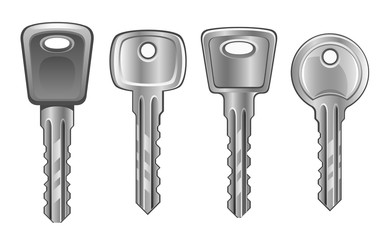 Key set on a white background