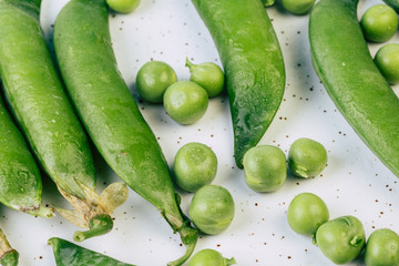 pea pod, pea, green pea, pea pods on a white ceramic board, fresh peas