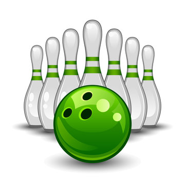 Bowling on a white background