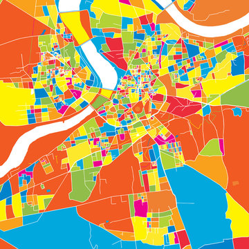 Surat, India, Colorful Vector Map