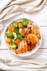 griled chicken breast steak with vegetable
