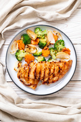 griled chicken breast steak with vegetable