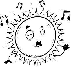 Cartoon Sun Singing
