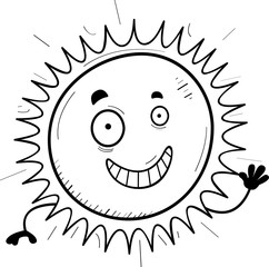 Cartoon Sun Waving