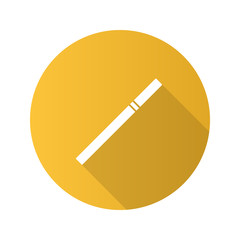 Cigarette flat design long shadow glyph icon