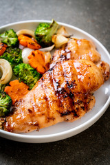 griled chicken breast steak with vegetable