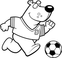 Cartoon Bear Soccer