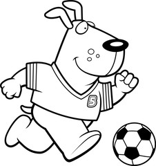 Cartoon Dog Soccer