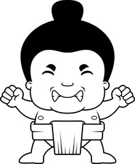 Cartoon Sumo Boy Angry