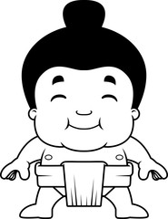 Cartoon Sumo Boy Smiling