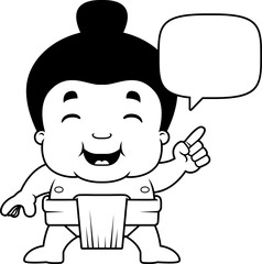 Cartoon Sumo Boy Talking